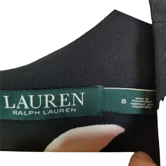 Lauren Ralph Lauren Womens Floral A-Line Dress Size 8 Wedding Guest Career Corp - Picture 4 of 7